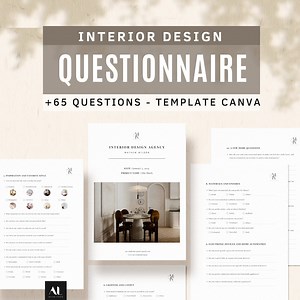 Interior Designer Client Questionnaire Template | Onboarding Questions Canva | Minimalist Design L Questionnaire | Interior Design Forms L - Etsy