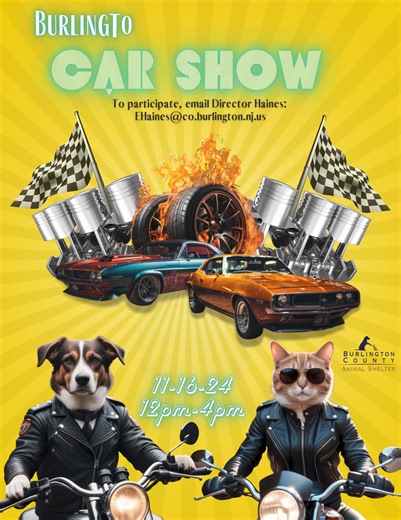 🐾🚦⚙️Buckle up because BCAS is shifting gears & hosting our very first CAR & MOTORCYCLE SHOW‼ This Car Show Adoption Event will be the first of its kind for us, & we're hoping to see some of our Community's hottest RIDES & flyest BIKES 🏍 & all of your ENGINE-uity 😉‼🚦This event is the WHEEL deal ⚙️ so if you are interested in being a part of this event, contact our Shelter Director via the email listed here‼ #BurlingtonCountyAnimalShelter #SaveTheDate #Community #CarShow #MotorcycleShow #Cars