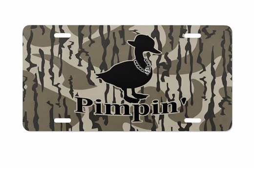 Funny Duck Camo License Plate: Pimpin Style Car Tag, Hunting Humor Decor - Etsy