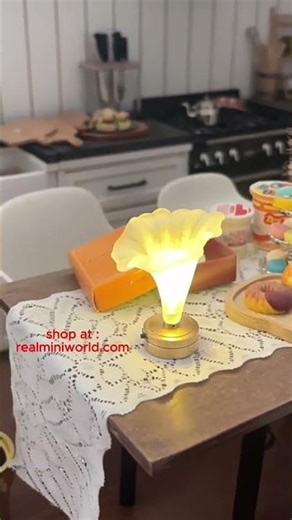 Mini Frosted Bell Flower Lamp 🌸✨| Dollhouse Miniature Fun | Real Mini World