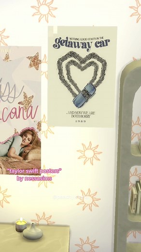 Taylor Swift Sims 4 CC Clothing and Posters Showcase