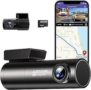 Amazon.com: AZDOME 4K Dash Cam Front and Rear, Built in 5G WiFi GPS Dual Dashcams for Cars, Voice Control Car Camera with UHD 2160P, Night Vision, WDR, G-Sensor, Parking Monitor, 64GB SD Card Included : Electronics