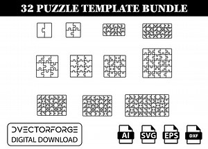 Puzzle Template Bundle for Laser Cutting, SVG DXF (digital Download) - Etsy