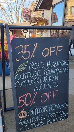 19 reactions | Last chance!  We're starting to wrap up the outdoor living displays, so that means it's our final outdoor sale of the season! ✨️ 35% off perennials, trees & shrubs 35% off fountains & garden stakes 50% off outdoor pottery & furniture | Brenda's Blumenladen | Facebook