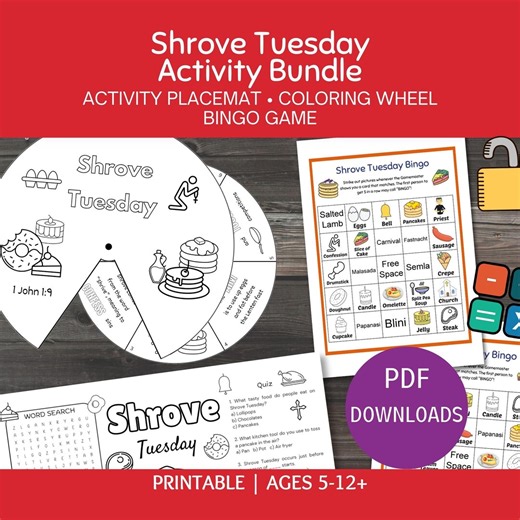 Shrove Tuesday Activity Bundle, 3 Printable Sunday School Lessons, Pancake Day Coloring Sheets - Etsy