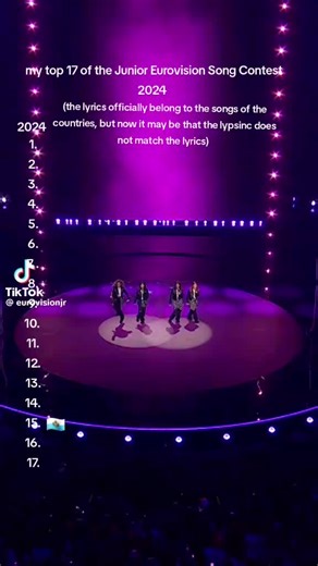 Top 17 Performances from Junior Eurovision 2024