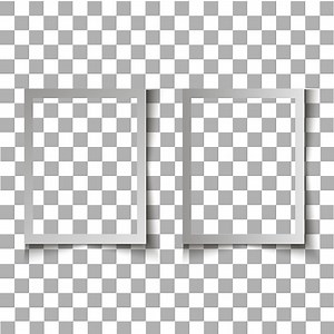 Set of Realistic vector blank photo frame with soft transparent...