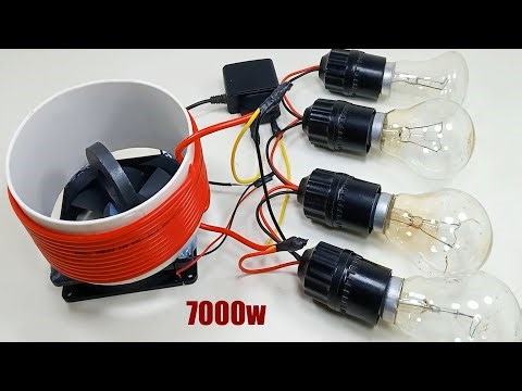 Fan Motor Make 220V AC Power Free electricity generator 7000W Lightbulbs For 2026