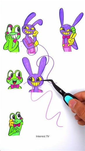 So Hoppy Ribbit & Jax The Amazing Digital Circus Ep 9 Line Matching Together Puzzle Game Art ❤️
