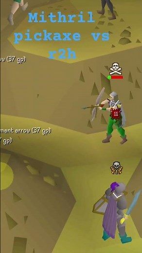 osrs f2p pk mithril axe vs r2h