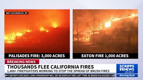 Palisades Fire Spreads Rapidly, Threatening LA Homes