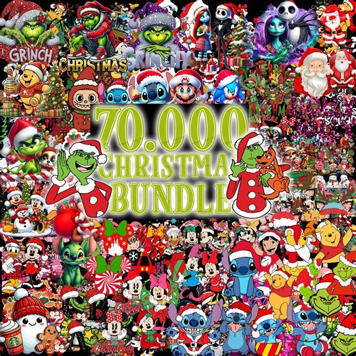 Christmas Cartoon Mega Bundle, Grinch SVG PNG Files, Cricut & Silhouette - Etsy