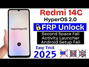 Redmi 14c Google/Frp Bypass Without Pc | Xiaomi 14c HyperOs Unlock Google Account Lock Android 14/15
