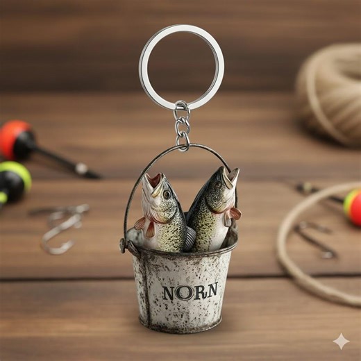 Personalized Fishing Bucket Keychain, Custom Name Fisherman Acrylic Keyring, Fishing Lover Gift for Husband, Angler Keychain, - Etsy