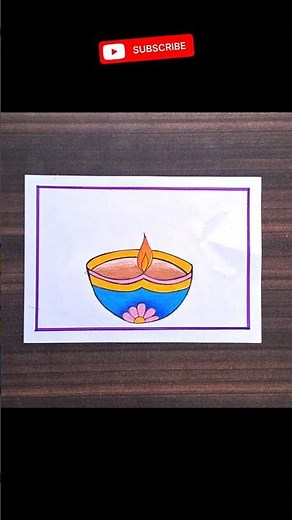 Deepawali Diya drawing /दीपावली दिया ड्रॉइंग/ Easiest diya drawing/ diya drawing/ Deepak drawing