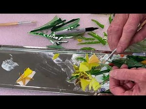 No. 13 of 19. How to glue Daffodils to build a stained glass garden mosaic.