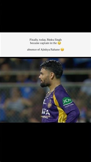 Finally today Rinku Singh became captain in theabsence of Ajinkya Rahane 🫣