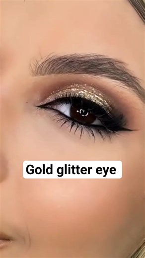 Gold glitter eye makeup #shortsviral #softglamlook #eyemakeup #shorts #makeup