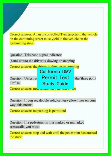 California DMV Permit Test Study Guide video