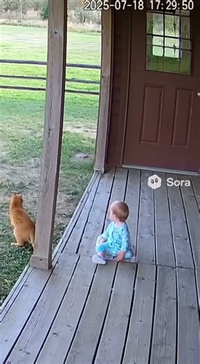 Hero Cat Protects Baby from Wolf 🐺🔥 Shocking CCTV Short Video #CatSavesBaby #WolfAttack #viralvideo