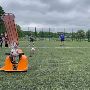 Great touch and shot skills from the young lad! - practice makes permanent with the Ball Launcher machine 💪 | Ball Launcher