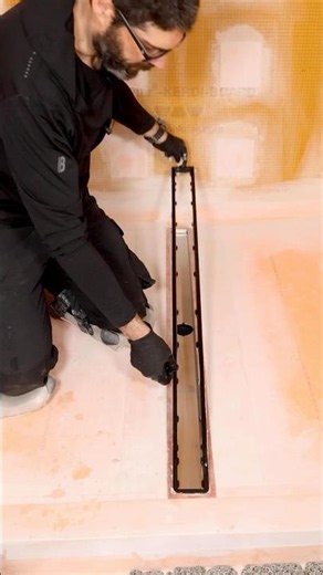Schluter Linear Drain Grate Installation Tips - #shorts #showerremodel #sponsored