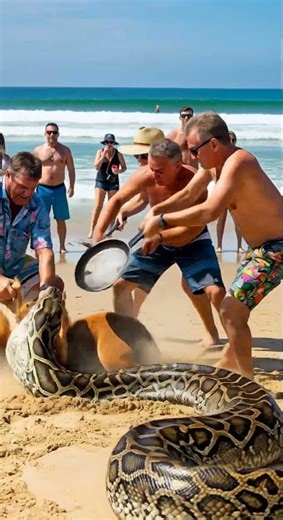 A terrifying python attack almost took a dog