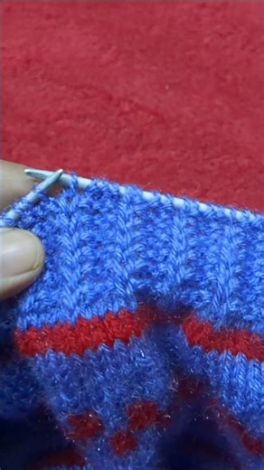 Knitting Border Design ❤️☃️🩵 #ytshorts #easy