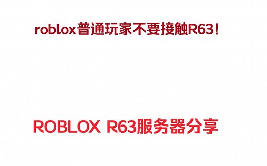 ROBLOX R63服务器获取 可聊天可分享