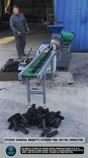 Efficient Charcoal Briquette Extruder tool for fuel production #tools