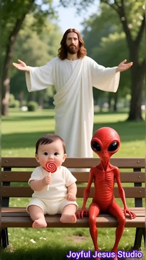 Alien Steals Baby’s Lollipop 😱 Baby Starts Crying | Emotional Viral Short #jesus #amen #trending