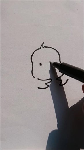 How to draw cute chick 🐥 step by step #music #youtubeshorts