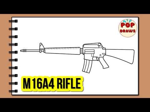 How to draw M16A4 RIFLE from PUBG easy | Drawing M16 gun step by step