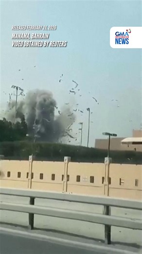 Eyewitness video released on Saturday, Feb. 28, showed the moment of a strike near a US base in Bahrain. Reuters confirmed the location as Manama, Bahrain, from the road layout, buildings, electric tower and light posts, which matched satellite imagery. The date when the video was filmed could not be independently verified. Bahrain confirmed an attack inside its territory and said a service center of the US Fifth Fleet had been struck. No earlier version of the video was found posted online befo