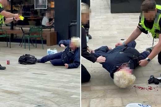 Moment cops Taser 'shoplifter', 60 before kicking him & pinning him to floor