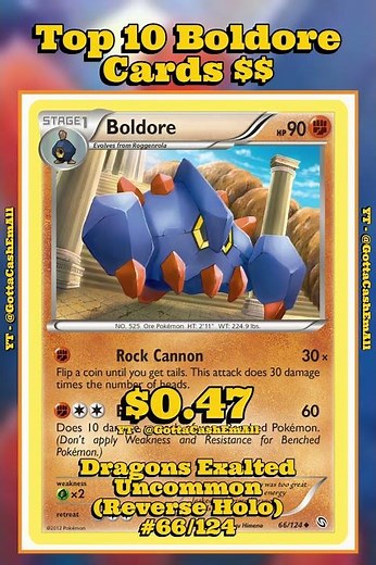 Top 10 Rarest Boldore Pokémon Cards 🪨✨ #pokemon #pokemoncards #pokémon #pokemontcg #top10 #tcg