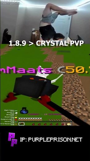 Destroying in Minecraft PvP! IP: purpleprison.net #minecraft #gaming #pvp #shorts