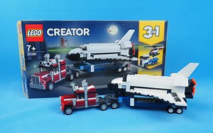 乐高搭建：乐高创意百变31091的A模式，航天飞机运输卡车