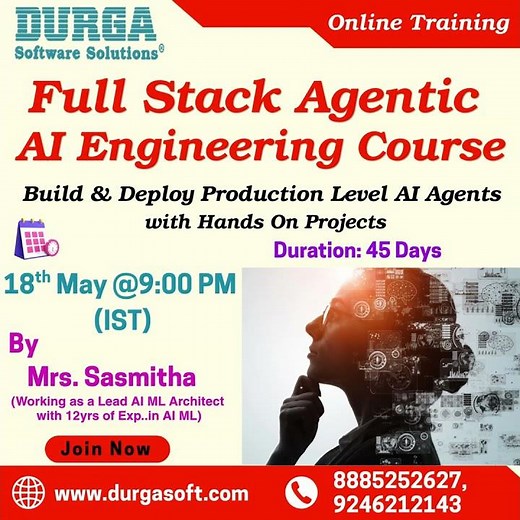 Full Stack Agentic AI Engineering Course Online Training @ DURGASOFT #durgasoftware #shorts