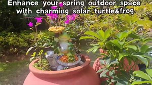 10 Inch Solar Turtle Garden Statue Outdoor Decor Animal Figurine Light for Patio Yard Outside Home Art Ornament Gifts