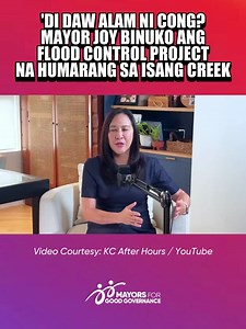 Imbes na makatulong sa pagkontrol ng baha ay naging sagabal pa umano ang itinatayong flood control project sa isang creek sa Quezon City, ayon kay M4GG convenor at Mayor Joy Belmonte. Dagdag pa ni Mayor Joy, wala na ngang koordinasyon sa LGU ang proyekto, 'di daw alam ng Congressman ang isyu sa proyekto. #MayorsForGoodGovernance | Mayors for Good Governance
