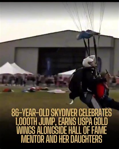 Kim Knor, 86, has officially completed 1,000 skydives, earning the United States Parachute Association Gold Wings Award — one of the sport’s highest honors. She hit the milestone during a tandem jump with Skydiving Hall of Famer Jay Stokes and her two daughters by her side. Knor, who began skydiving in the 1950s, says she has no plans to stop anytime soon, proving age is no barrier to passion or adventure. | California Department of Memes