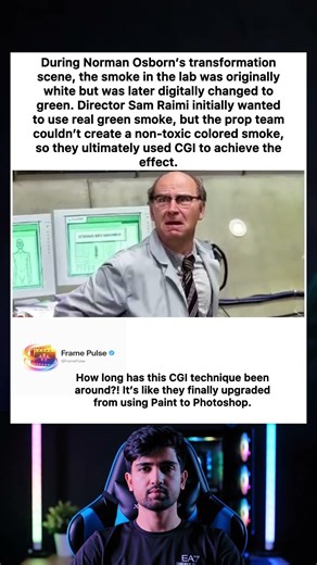 During Norman Osborn's transformation scene, the smoke in the lab was originally white