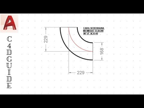 AUTOCAD TUTORIAL - CARA SIMPLE MEMBUAT ELBOW 90 UNTUK PEMULA