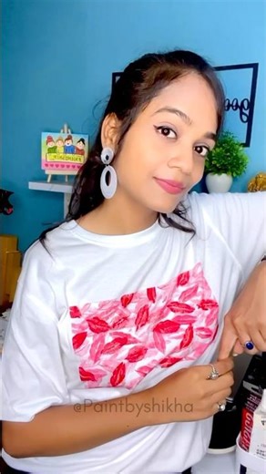 Handmade Lips print on my old t-shirt💋😍 #creative #diytshirt #diyfashion #trending #shorts