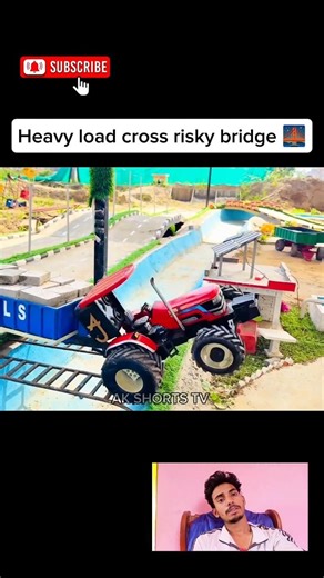 heavy load cross risky bridge 🌉