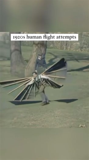 The History Source on Instagram: "As aviation rapidly advanced with the invention of the airplane, the 1920s witnessed a surge of inventive attempts to achieve human flight using wing-like contraptions. Drawing on the fascination with early flight, many pioneers and hobbyists sought to mimic bird-like flight through experimental devices. This footage from the early to mid-1920s captures their bold efforts, reflecting the innovative spirit of the time. #history #1920s #didyouknow #roaring20s #ret