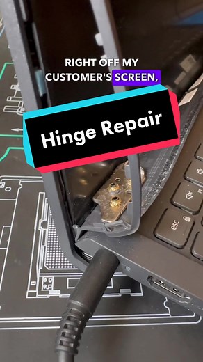 Laptop Hinge Ripped Off Screen! Let’s Repair It! #fyp #viral #techtok #pc #pcrepair #laptoprepair #computerrepair #laptop