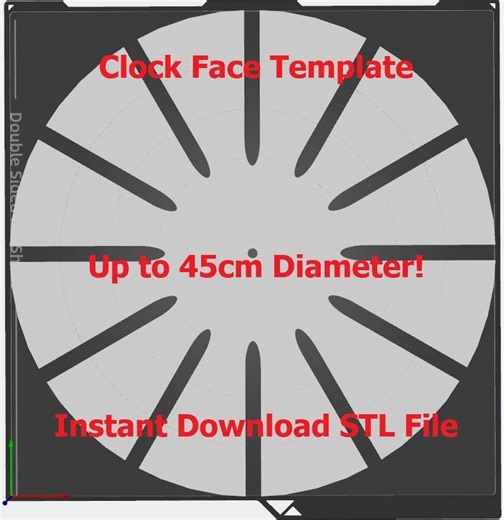 Clock Face Number Template - up to 45cm Diameter! STL 3D Print - Etsy