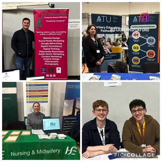 👷🏻👮🏻‍♂️🧑🏻‍🍳 On Tuesday evening, St Joseph’s hosted our very successful Careers Fair once again. Another innovative and unique occasion hosted by our school saw a large crowd attend and make the most of the expertise in attendance. There were a large number of stands where a wide variety of colleges, jobs, occupations and career choices were on hand to offer helpful advice. A great number of students from our school and other surrounding second level schools, and their parents/guardians at